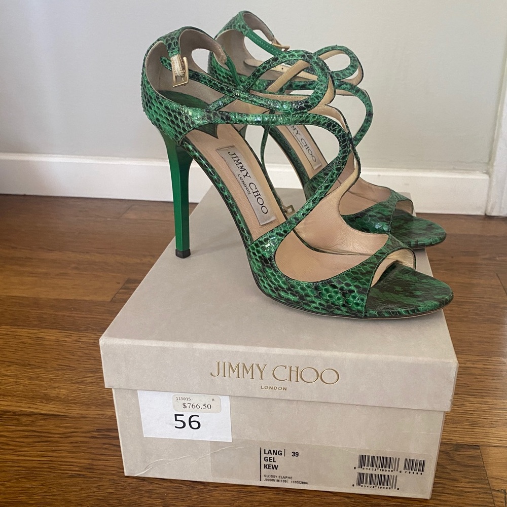 Jimmy Choo Lang 100 Green Heel